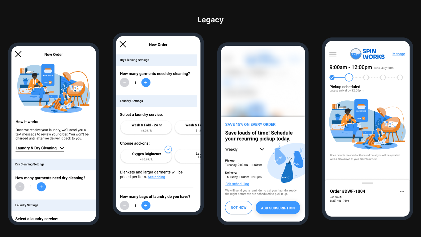 Reordered flow — service selection first
